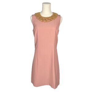 Mestiza New York Gladiola Beaded Neckline Sleeveless Shift Dress Size 6